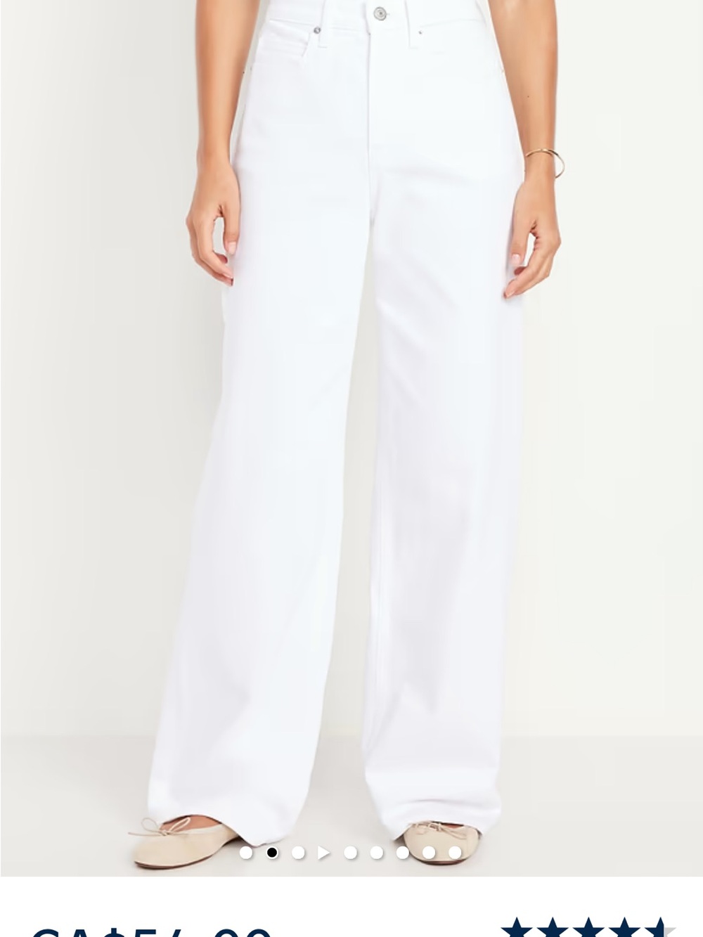 Old Navy Extra High-Waisted Wide Leg White Denim